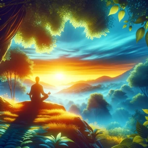 This visual complements the theme of the meditation, capturing a serene and energizing start to the day