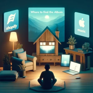 Here is the image for "Where to Find the Album." It depicts a cozy home setting where a person is enjoying the album on various digital devices, symbolizing the ease and accessibility of obtaining the album via digital platforms like Spotify and Apple Music. This scene captures the modern convenience of accessing transformative music from anywhere.