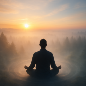 meditating by the sun