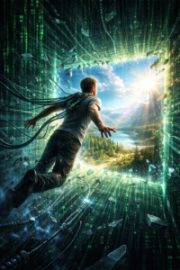 man escaping the matrix